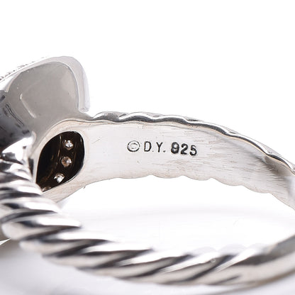 David Yurman Sterling Silver Diamond Hematite 10mm Noblesse Ring 54 7 5 of 5
