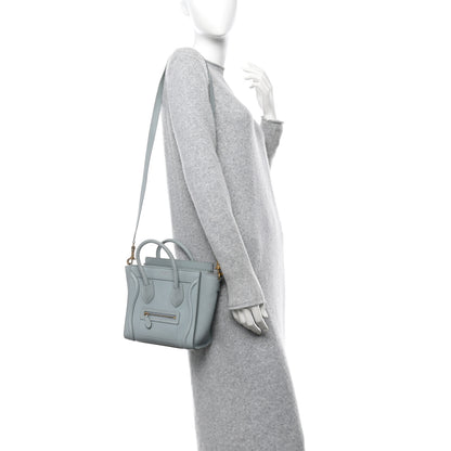 Celine Drummed Calfskin Nano Luggage Almond 2 of 17