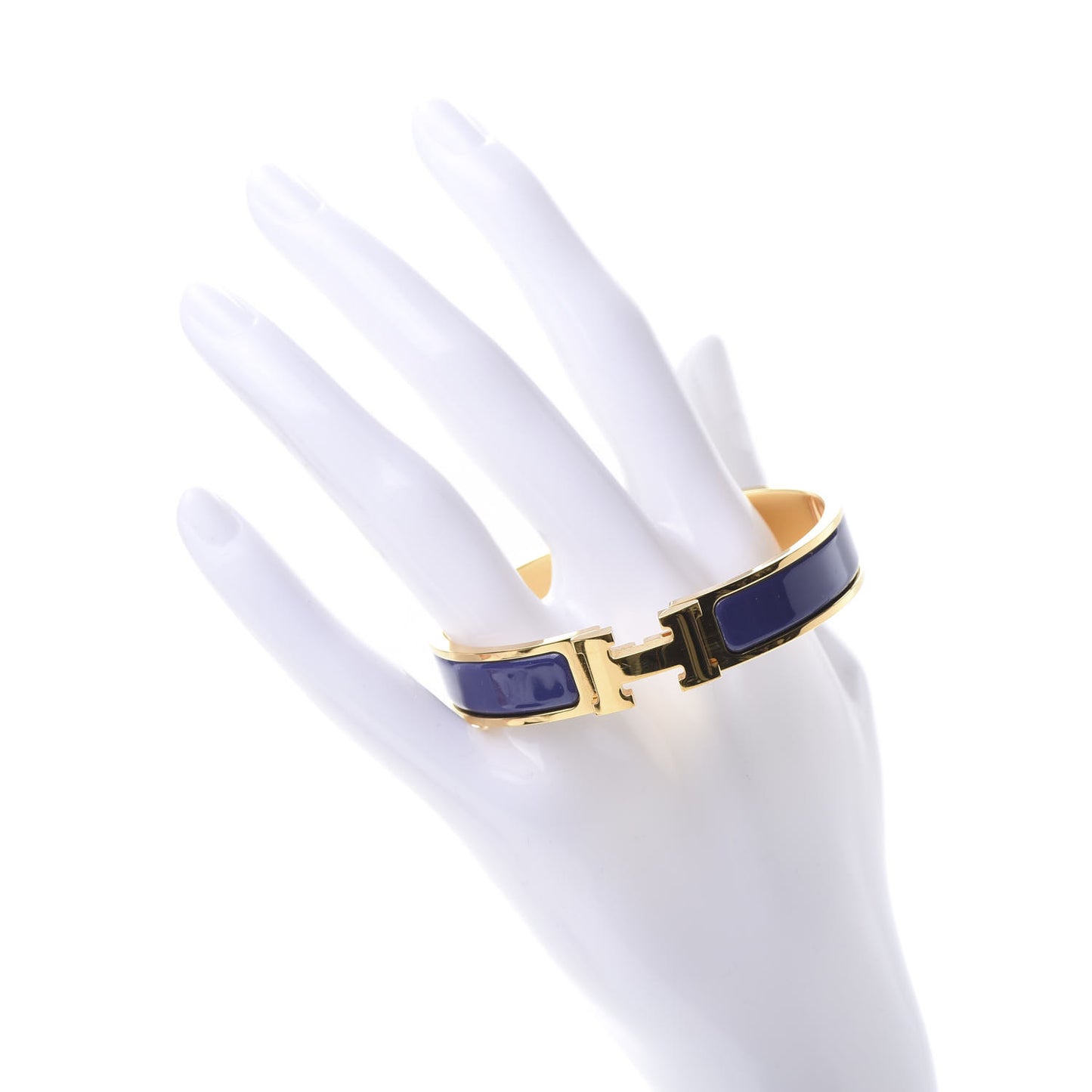 Enamel Narrow Clic Clac H Bracelet GM Bleu Royal