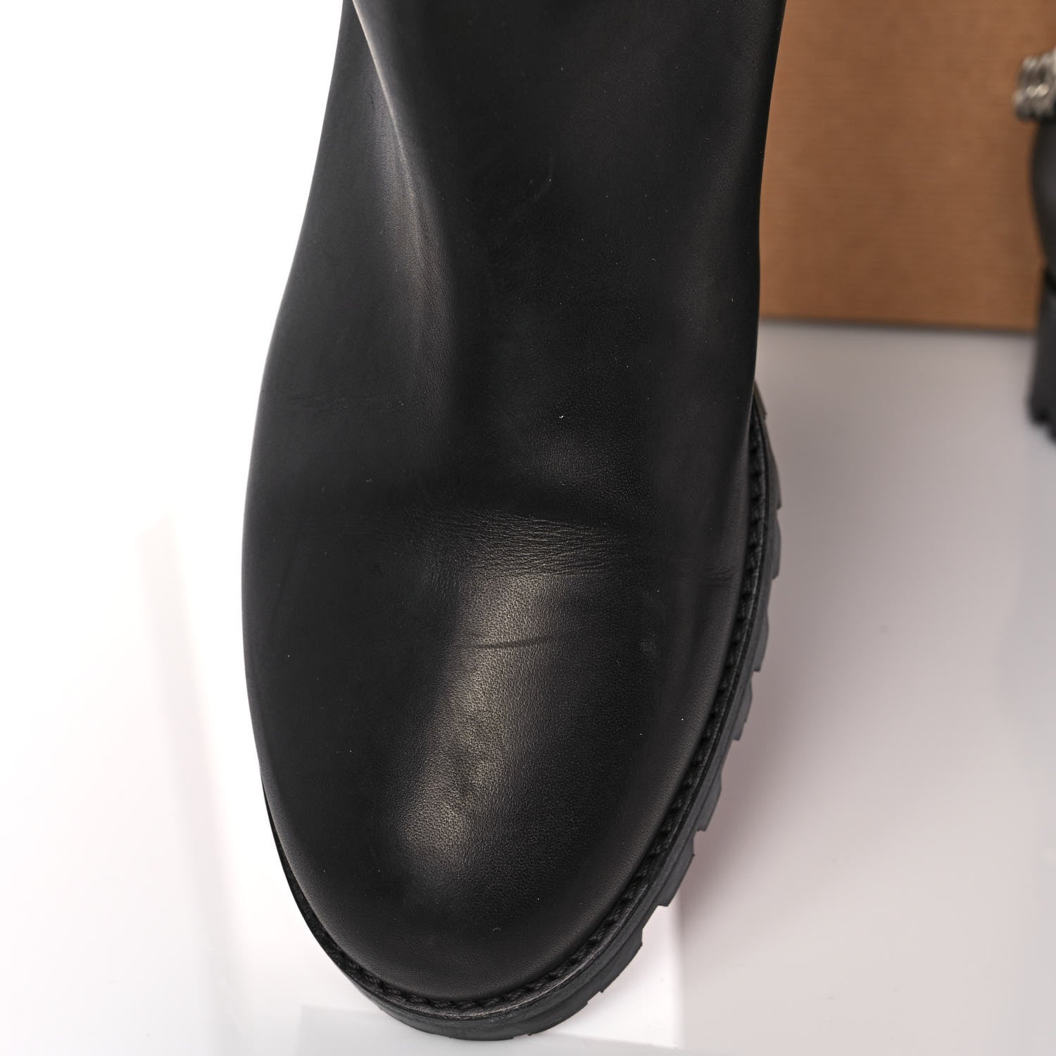 Christian Louboutin Calfskin Ingrassato Croche Cate 20 Boots 41 Black 10 of 13
