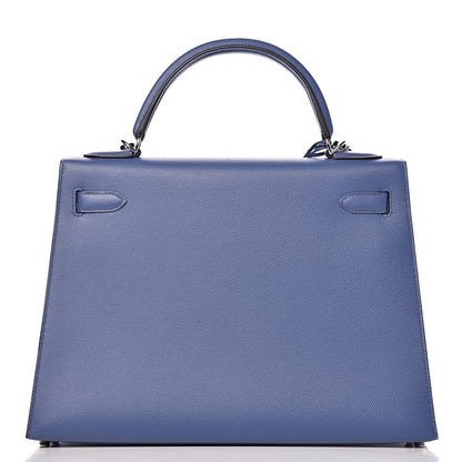 Hermes Epsom Kelly Sellier 32 Bleu Brighton 4 of 43