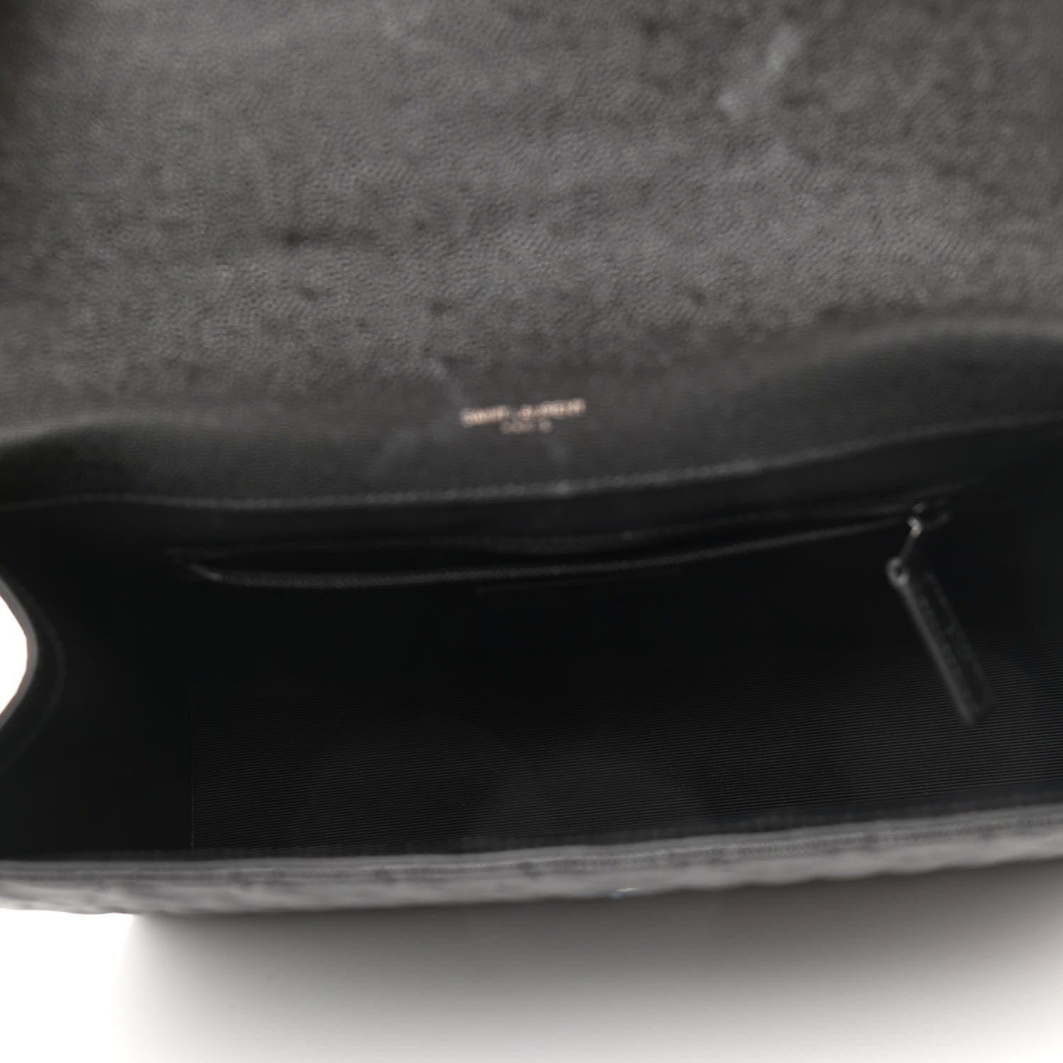 Saint Laurent Grain De Poudre Textured Mixed Matelasse Large Triquilt Monogram Monochrome Satchel Black 5 of 13