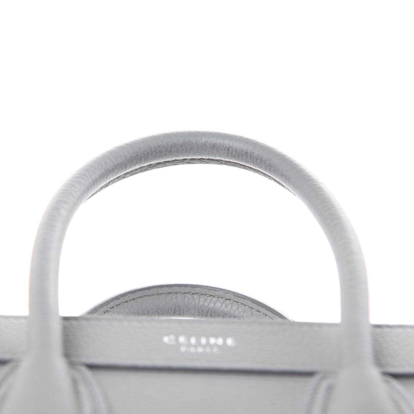 Drummed Calfskin Nano Luggage Pearl Blue