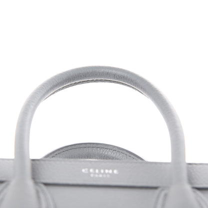 Celine Drummed Calfskin Nano Luggage Pearl Blue 14 of 15