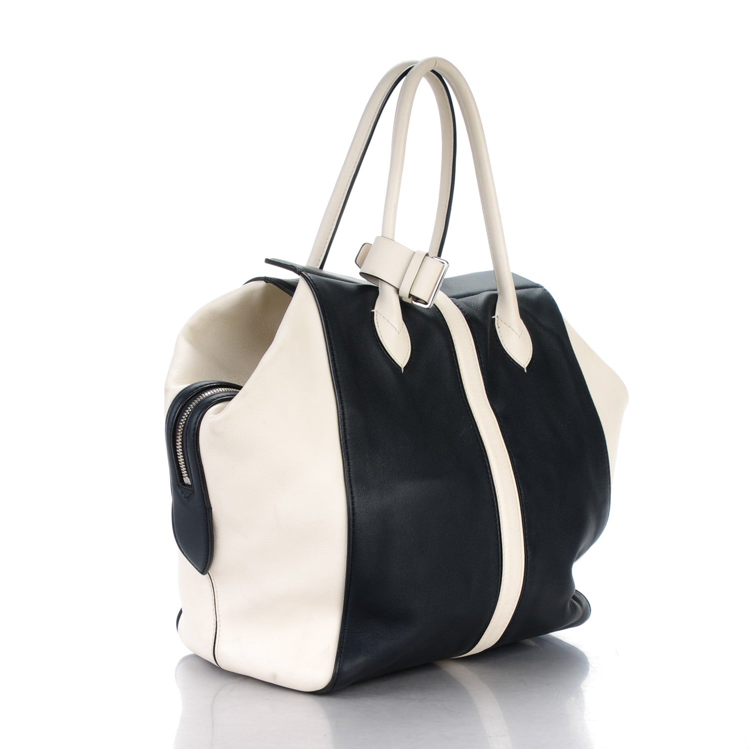 Louis Vuitton Calfskin Suship North South Speedy Navy White 3 of 7