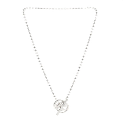 Gucci Sterling Silver Interlocking G Brit Toggle Necklace 3 of 4