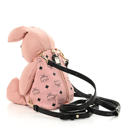 MCM Calfskin Visetos Rabbit Zoo Doll Backpack Soft Pink 3 of 9