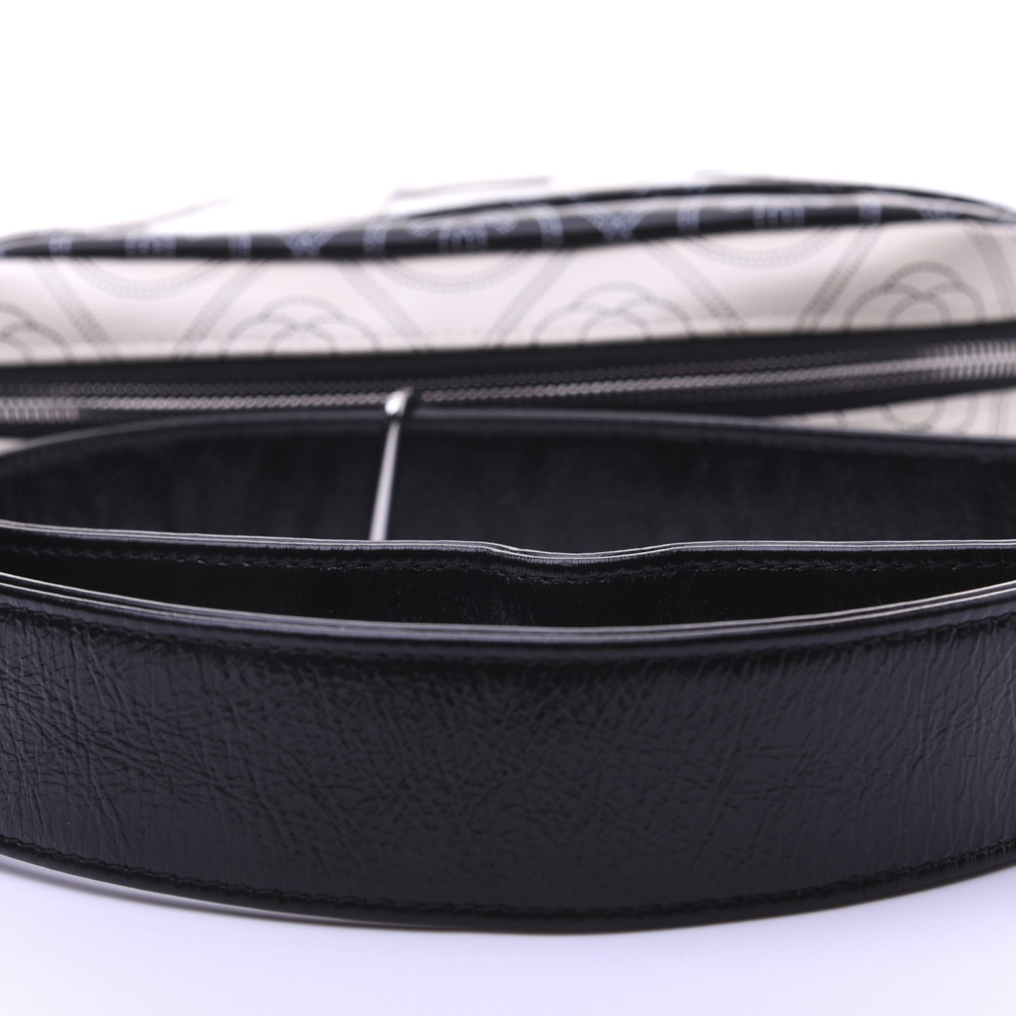 Coated Canvas Calfskin Camellia Printed Camera Case Black Beige