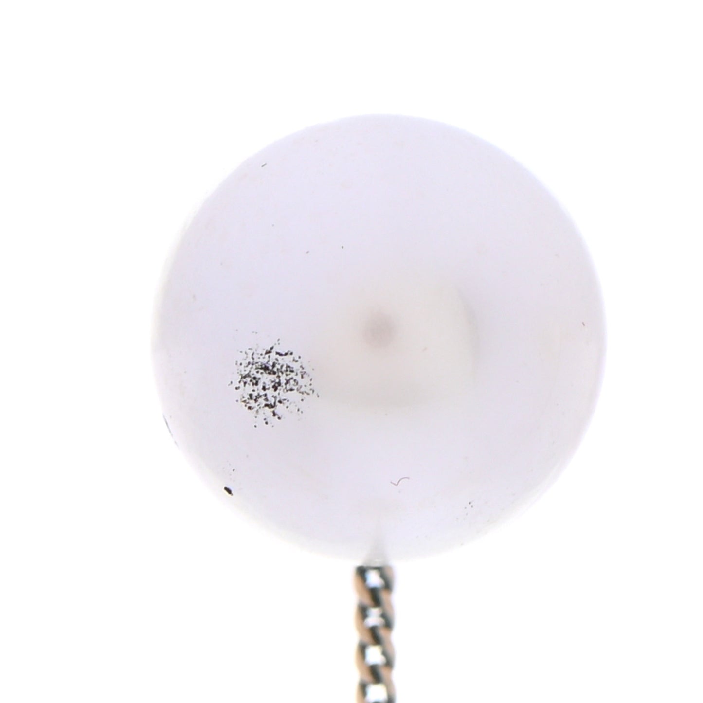 Pearl CC Chain Drop Earrings Gold