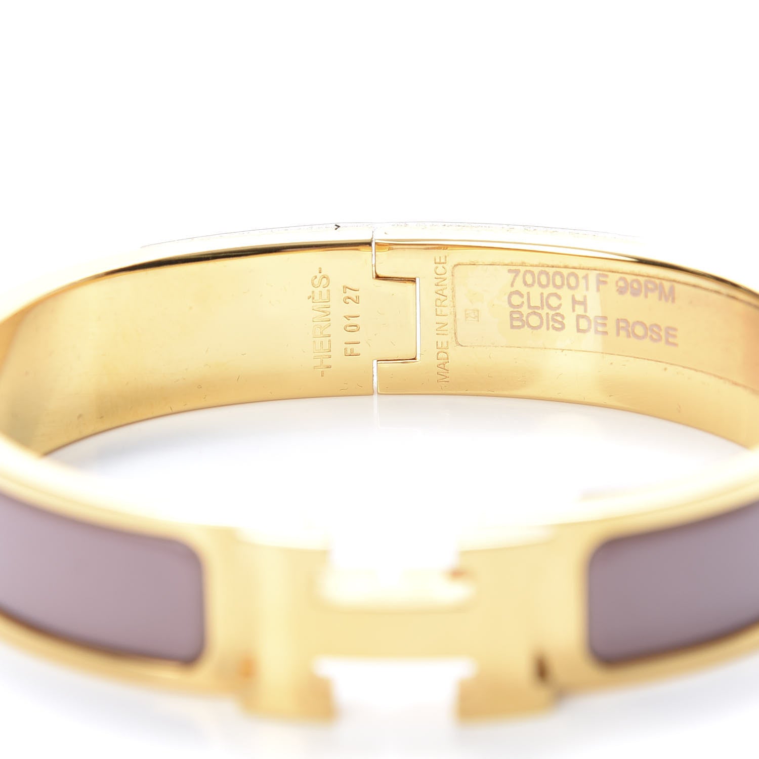 Hermes Enamel Narrow Clic Clac H Bracelet PM Bois De Rose 4 of 6