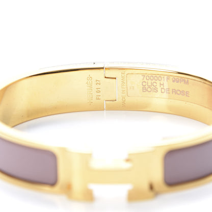 Hermes Enamel Narrow Clic Clac H Bracelet PM Bois De Rose 4 of 6