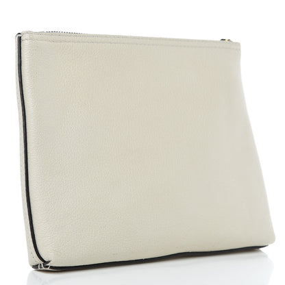 Gucci Pebbled Calfskin Medium Logo Portfolio Clutch White 3 of 9