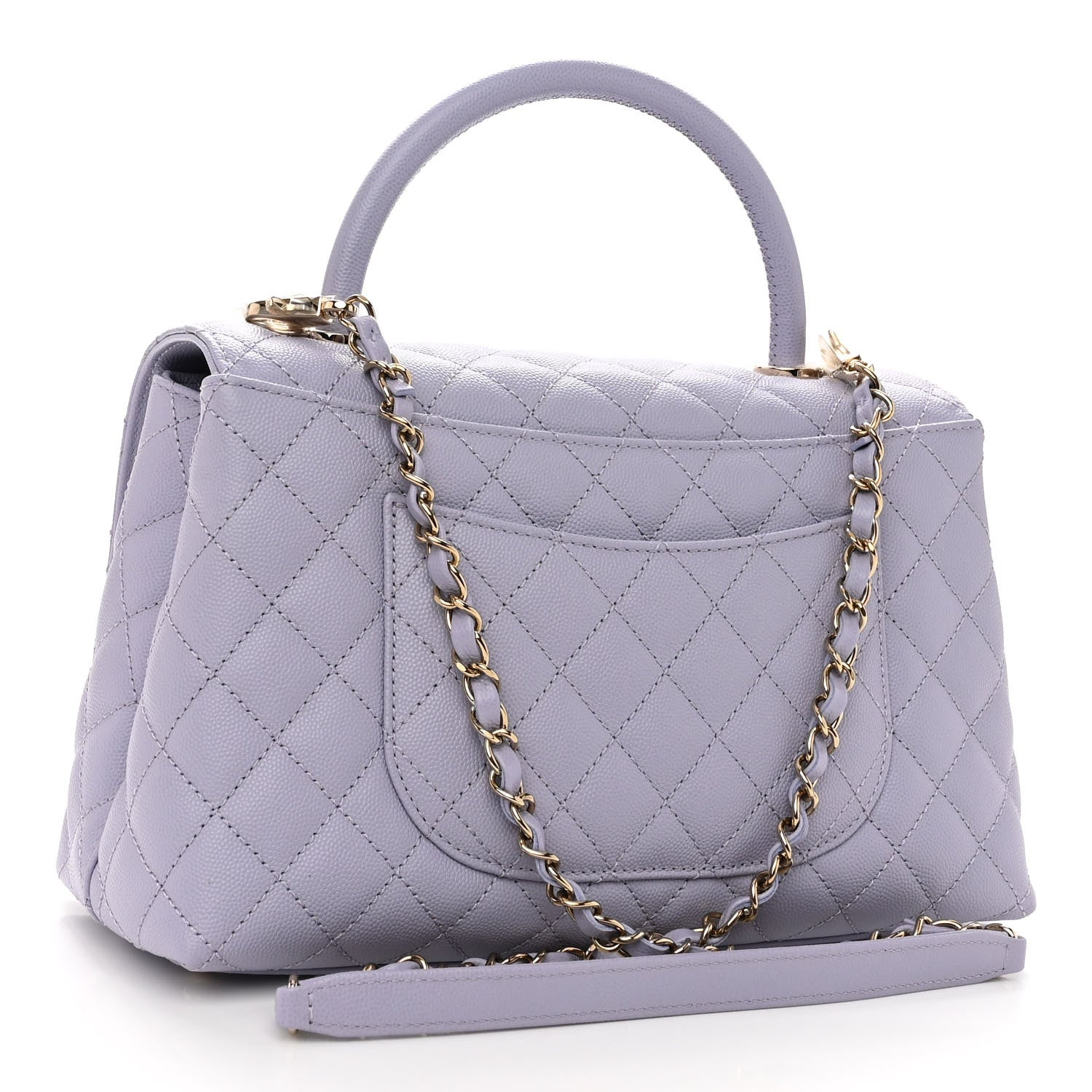 Chanel Caviar Quilted Small Coco Handle Flap Light Purple 3 of 11