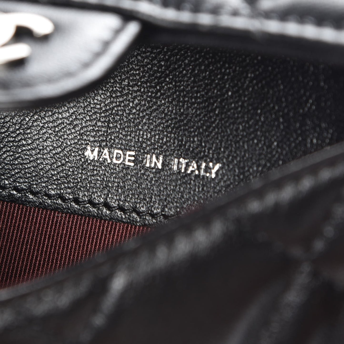 Lambskin Quilted Small Flap Wallet Black