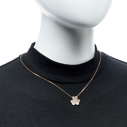 Van Cleef & Arpels 18K Rose Gold Diamond Small Frivole Pendant Pave Necklace 6 of 6