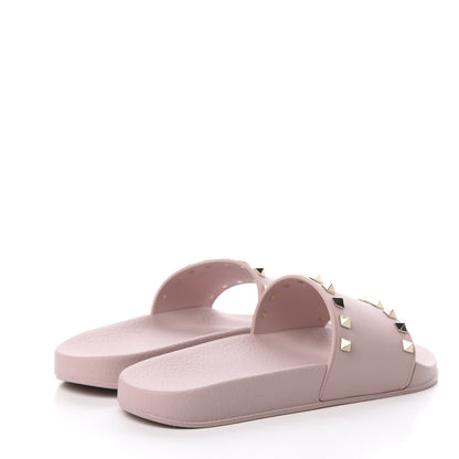 Valentino Garavani Rubber Rockstud Slide Sandals 39 Poudre 4 of 10