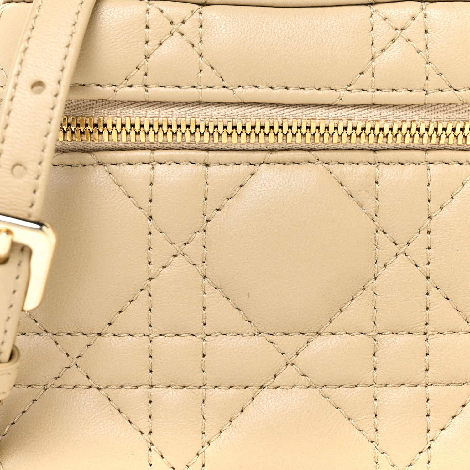 Christian Dior Lambskin Cannage Micro Lady Dior Vanity Case Beige 7 of 12