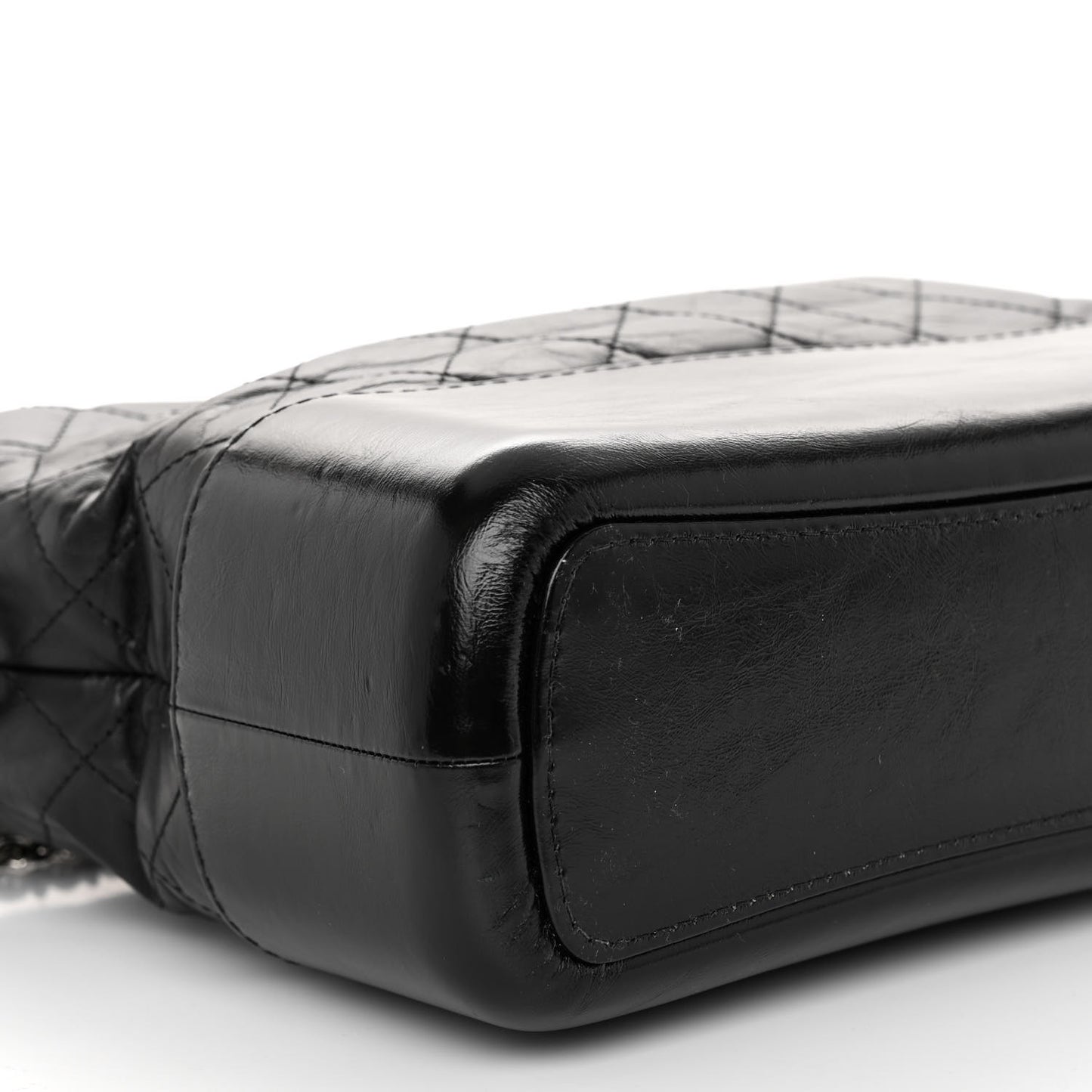 Aged Calfskin Quilted Medium Gabrielle Hobo Black