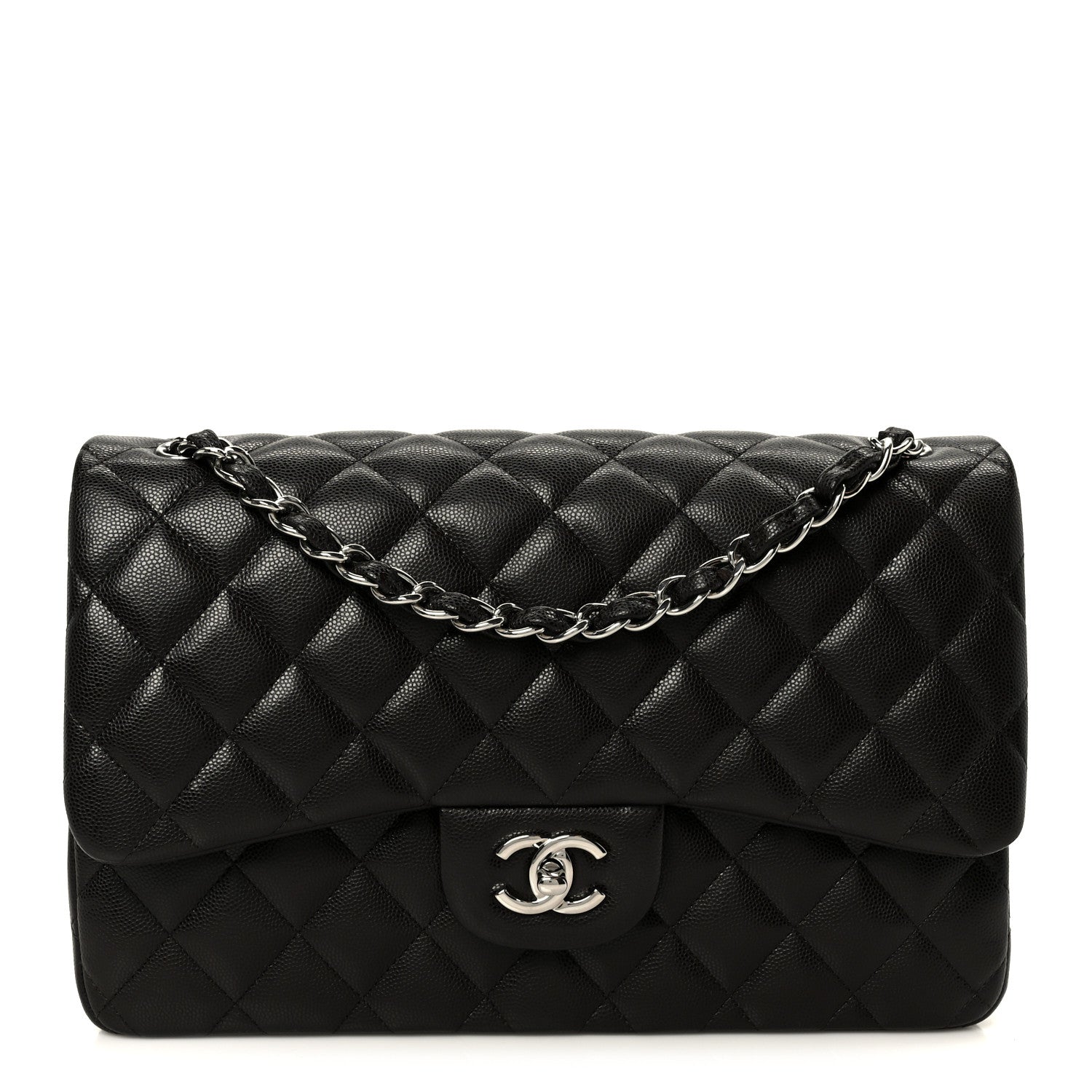 Chanel Caviar Quilted Jumbo Double Flap Dark Brown 1 of 11