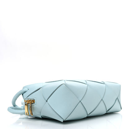 Bottega Veneta Lambskin Maxi Intrecciato Small Cassette Camera Bag Teal Washed 4 of 9