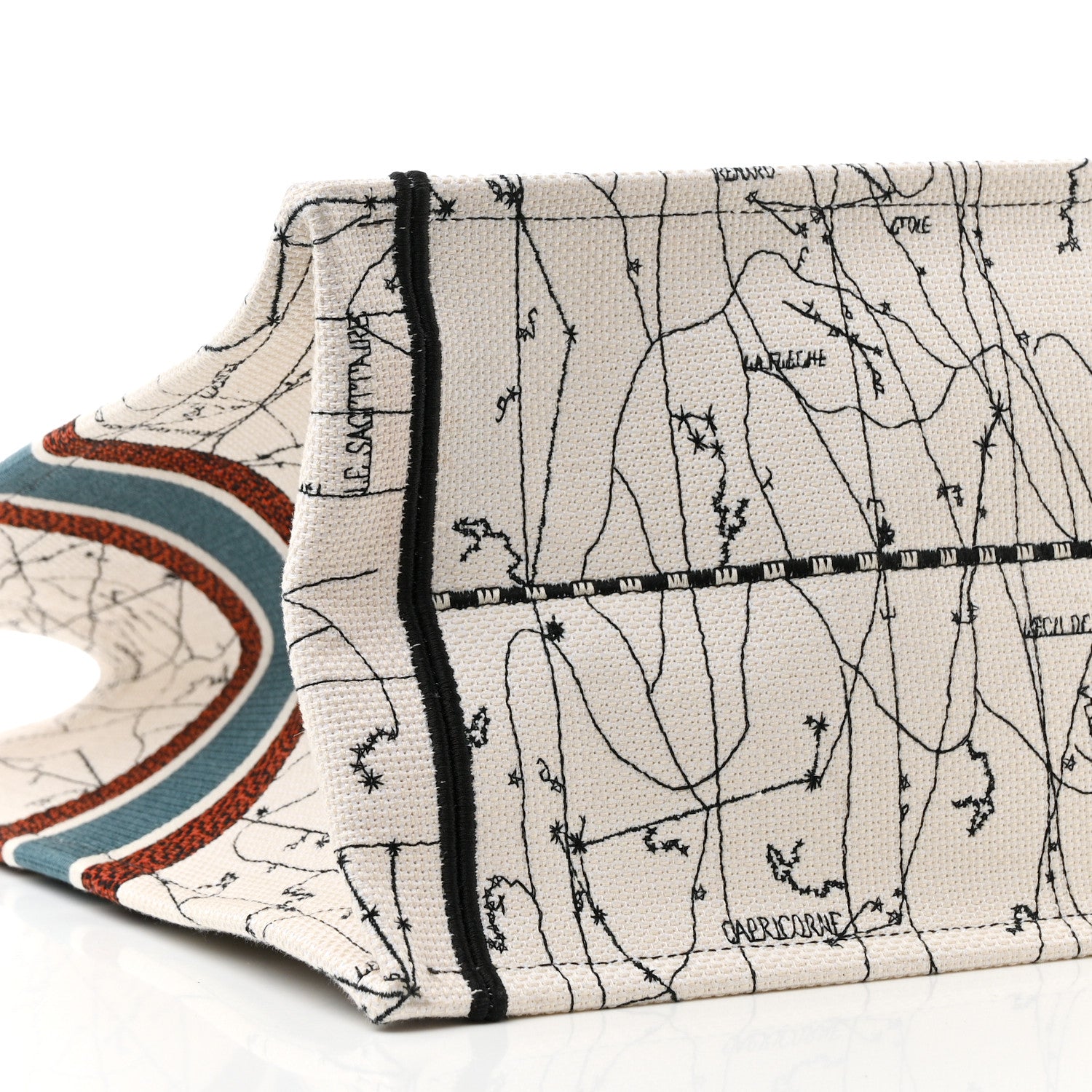 Christian Dior Canvas Embroidered Large Zodiac Book Tote Latte Multicolor 9 of 17