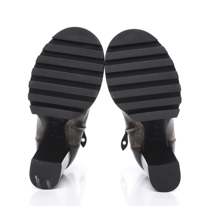 Louis Vuitton Patent Calfskin Monogram Star Trail Ankle Boots 40 Black 5 of 8