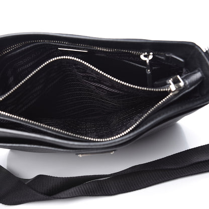 Prada Saffiano Cuir Flat Messenger Bag Black 5 of 11