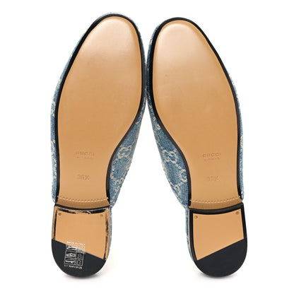 Gucci New Denim GG Malaga Kid Womens Princetown Slippers 36.5 Light Blue Royale 7 of 10