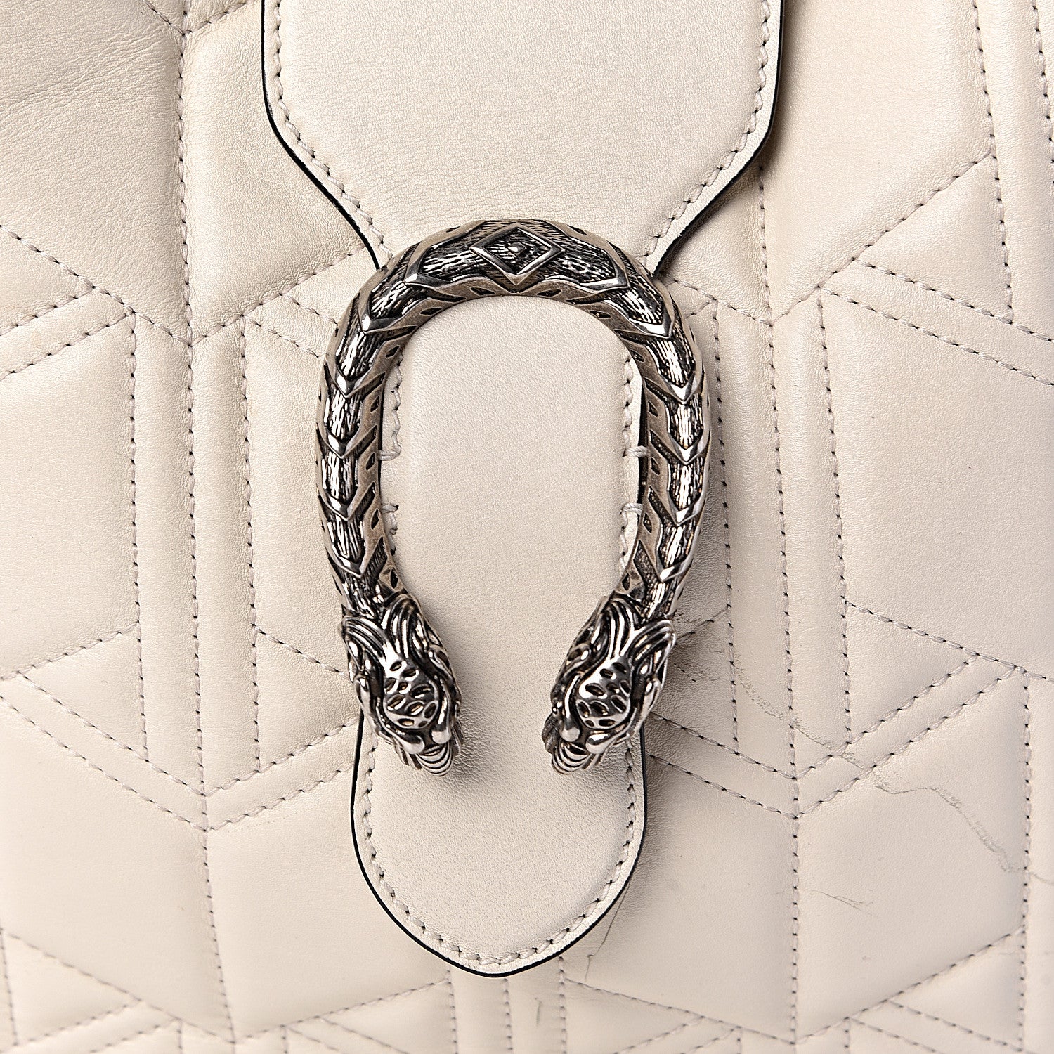 Gucci Calfskin Web Quilted Medium Dionysus Hobo White 10 of 13