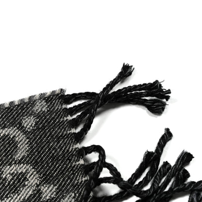 Gucci Wool Jacquard GG Monogram Scarf Grey Black 4 of 4