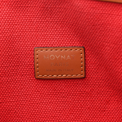 Moynat Grained Calfskin Canvas 1920 Oh! Tote Ruban Duo MM Indigo Bronze Cognac 6 of 9