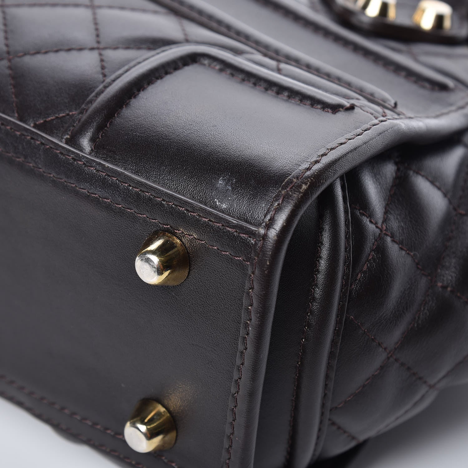 Burberry Calfskin Quilted Manor Tote Dark Brown 14 of 14