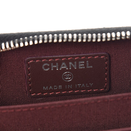 Chanel Lambskin Quilted Zip Around Coin Purse Wallet Black 6 of 8