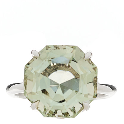 Tiffany Sterling Silver Green Quartz Octagonal Sparklers Cocktail Ring 54 7 1 of 5