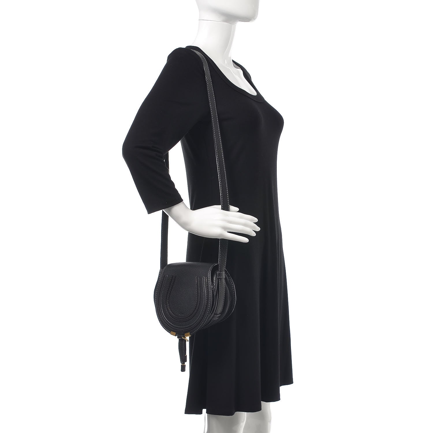 Chloe Calfskin Mini Marcie Round Crossbody Bag Black 2 of 12