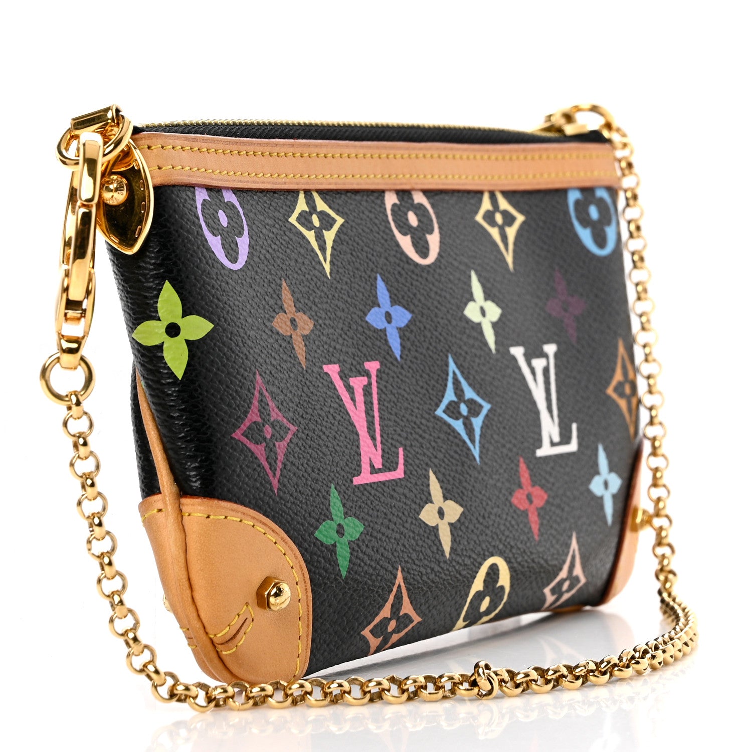 Louis Vuitton Monogram Multicolor Pochette Milla MM Black 3 of 8