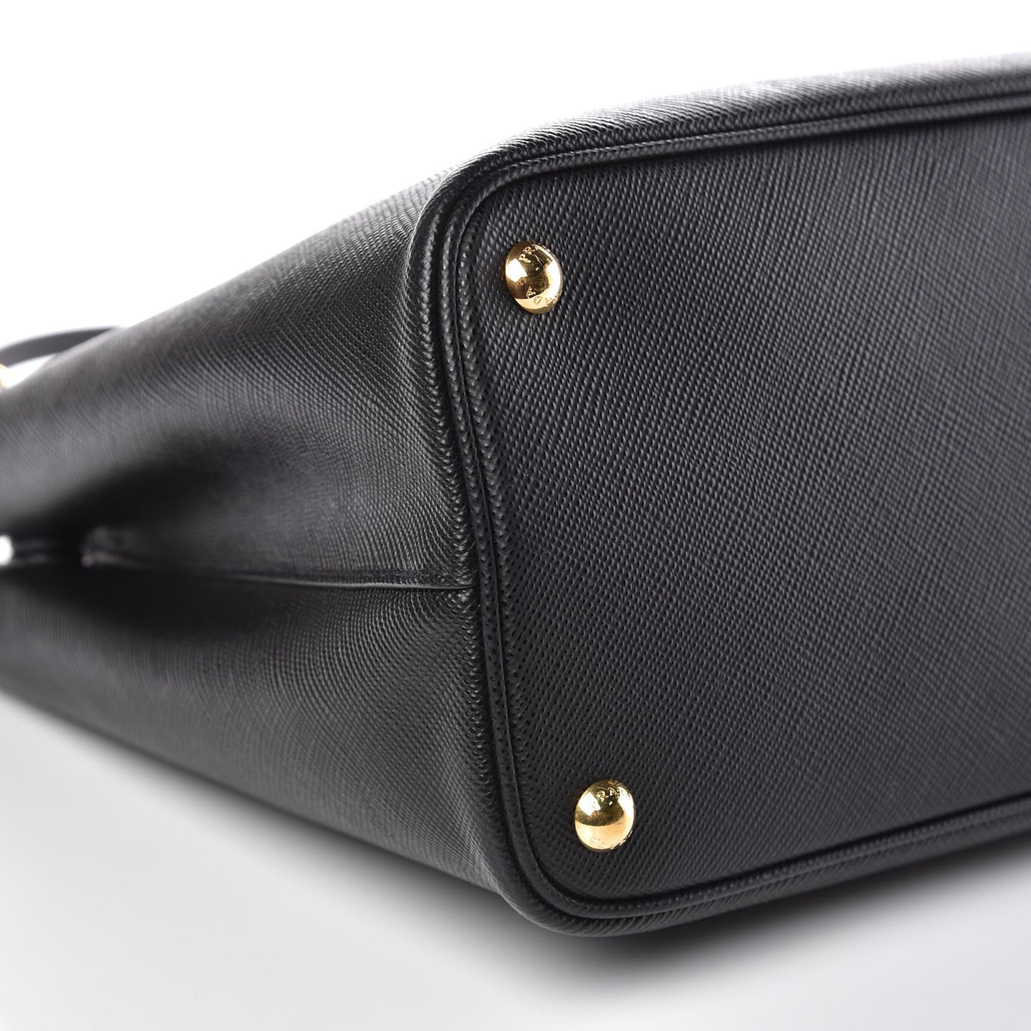 Saffiano Cuir Medium Double Bag Black Fuoco