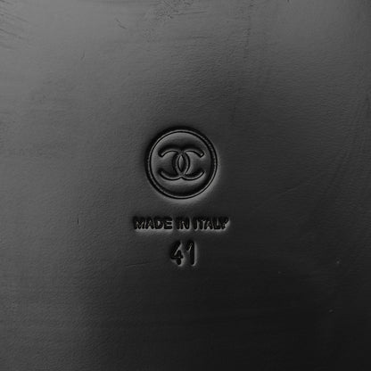 Chanel Suede Stitched Resin CC Mules 41 Black 6 of 8