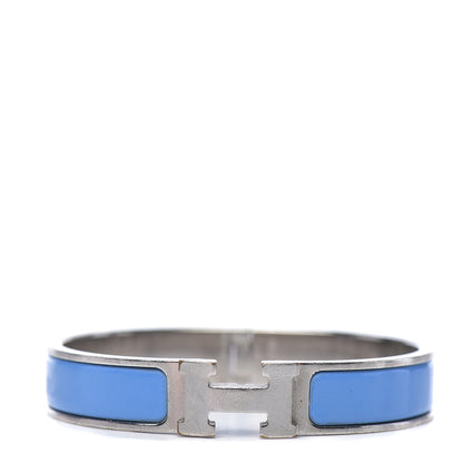Hermes Enamel Narrow Clic Clac H Bracelet PM Bleu Transat 1 of 4