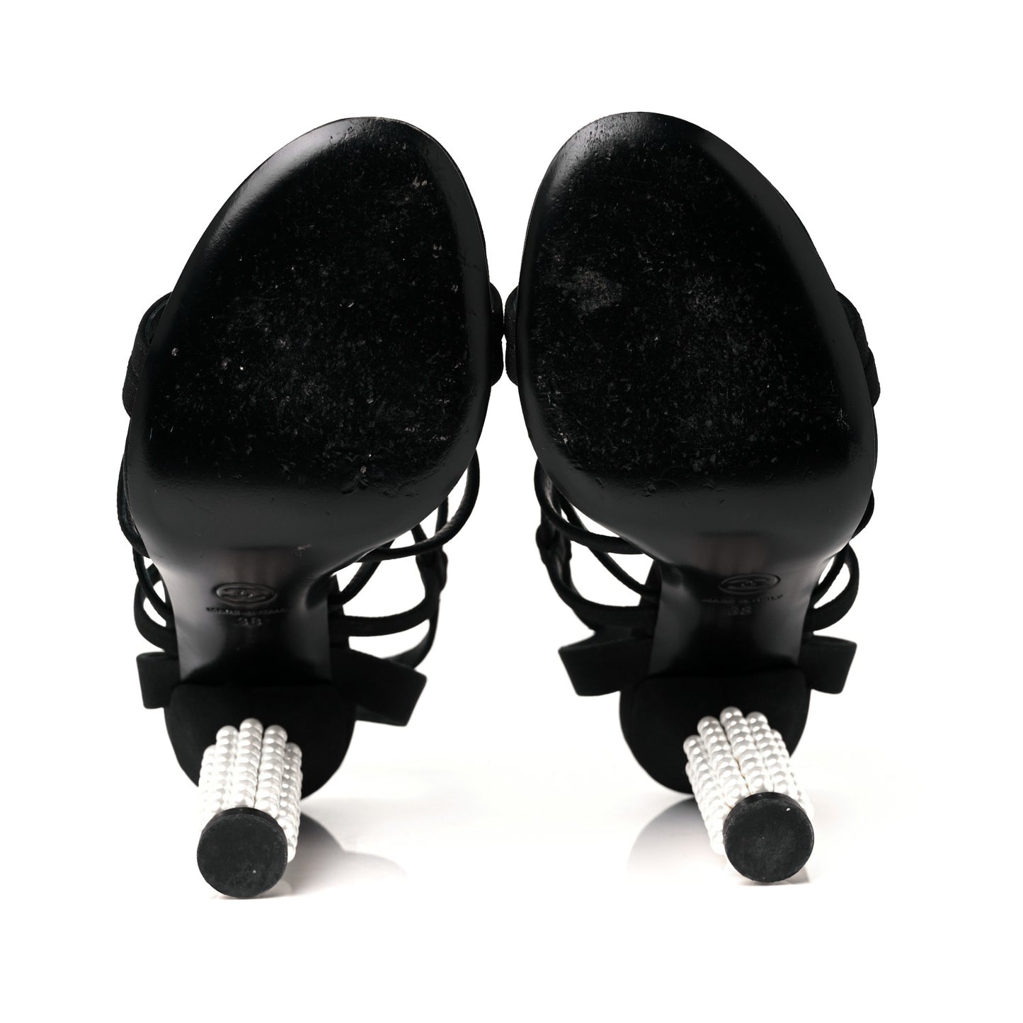 Suede Pearl Sandals 38 Black