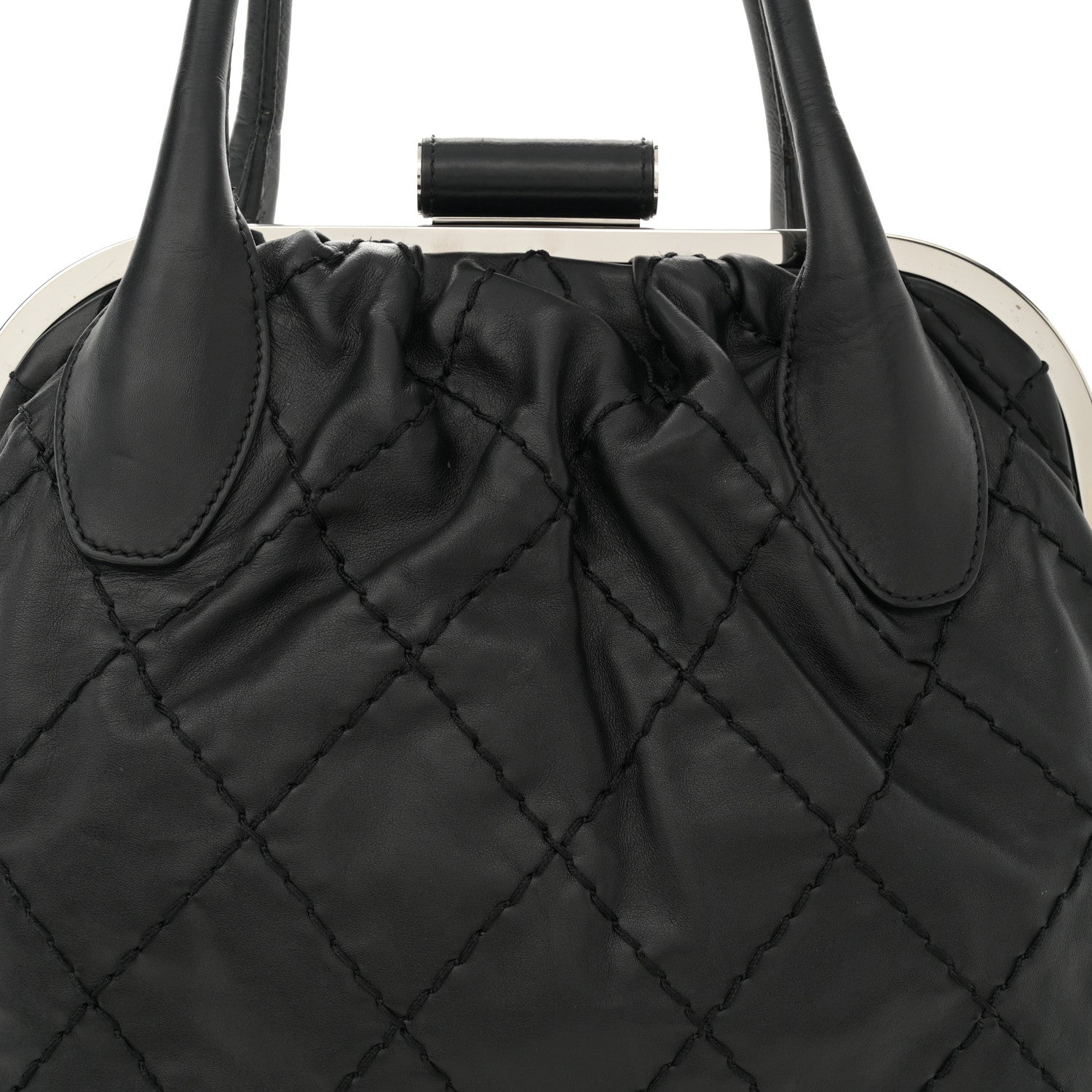 Chanel Calfskin Stitched Expandable Frame Bag Black 8 of 15