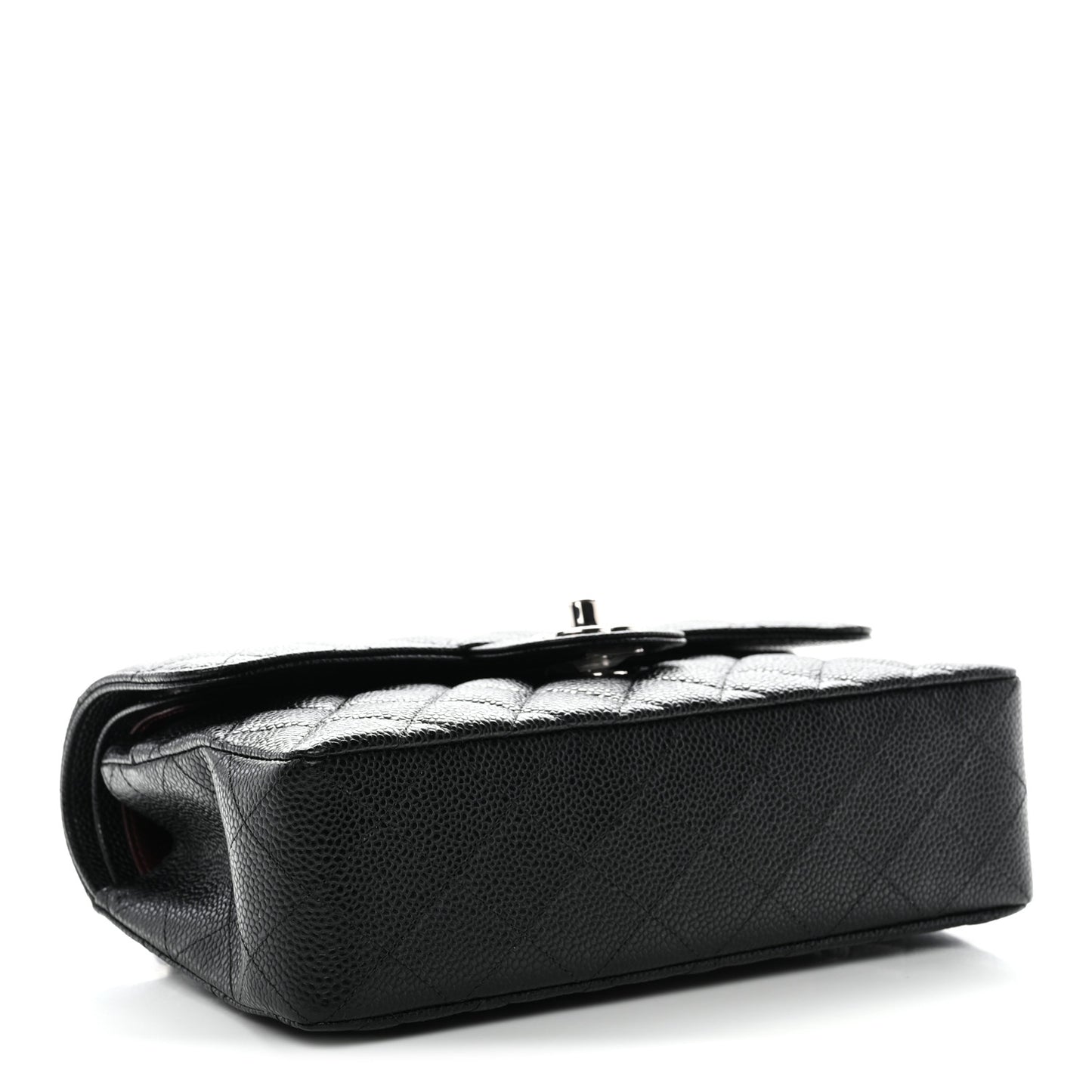 Caviar Quilted Small Double Flap Black