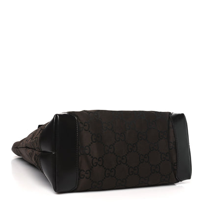 Gucci Nylon Calfskin Monogram Tall Tote Brown 4 of 11