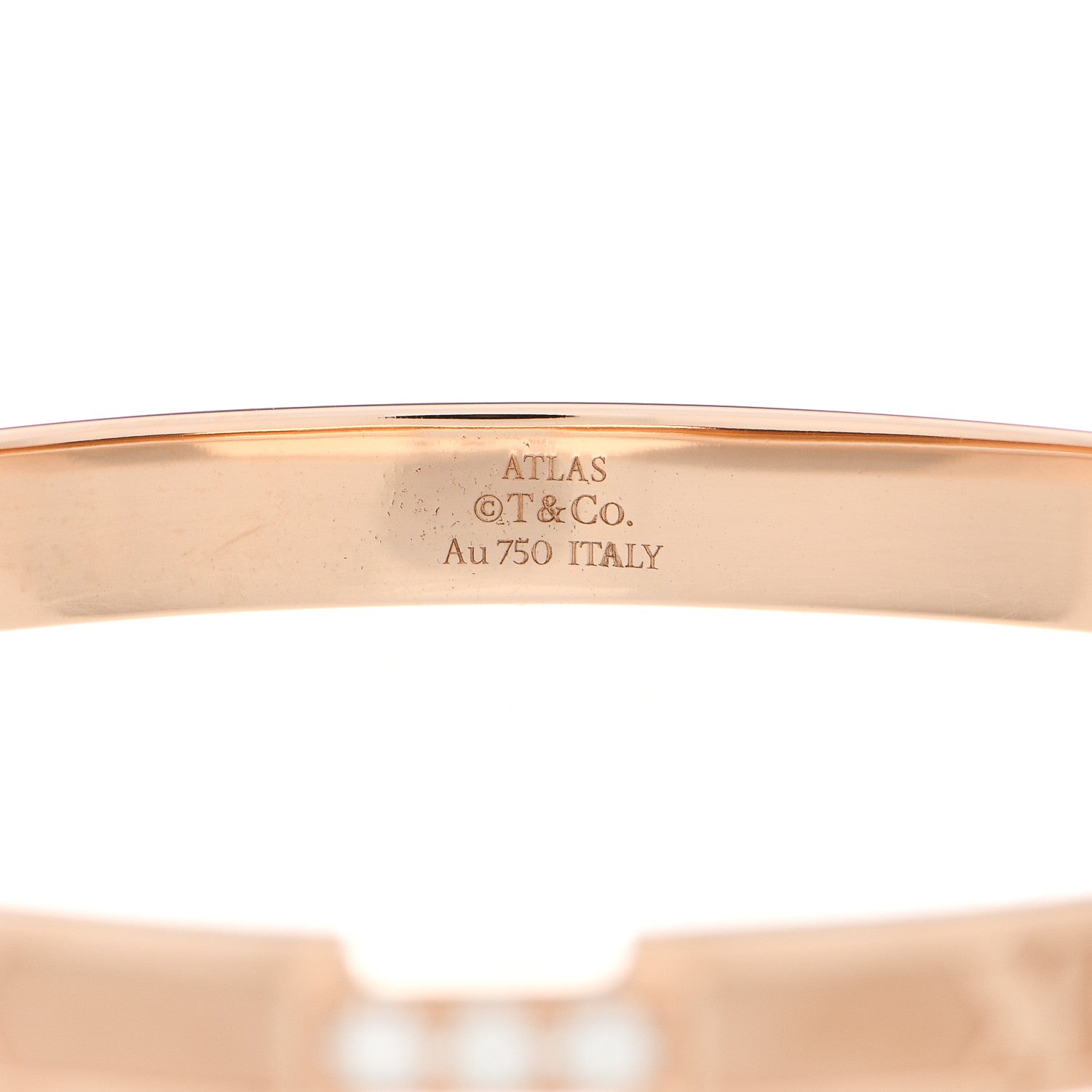 Tiffany 18K Rose Gold Diamond Atlas Closed Hinged Bangle Bracelet 3 of 5