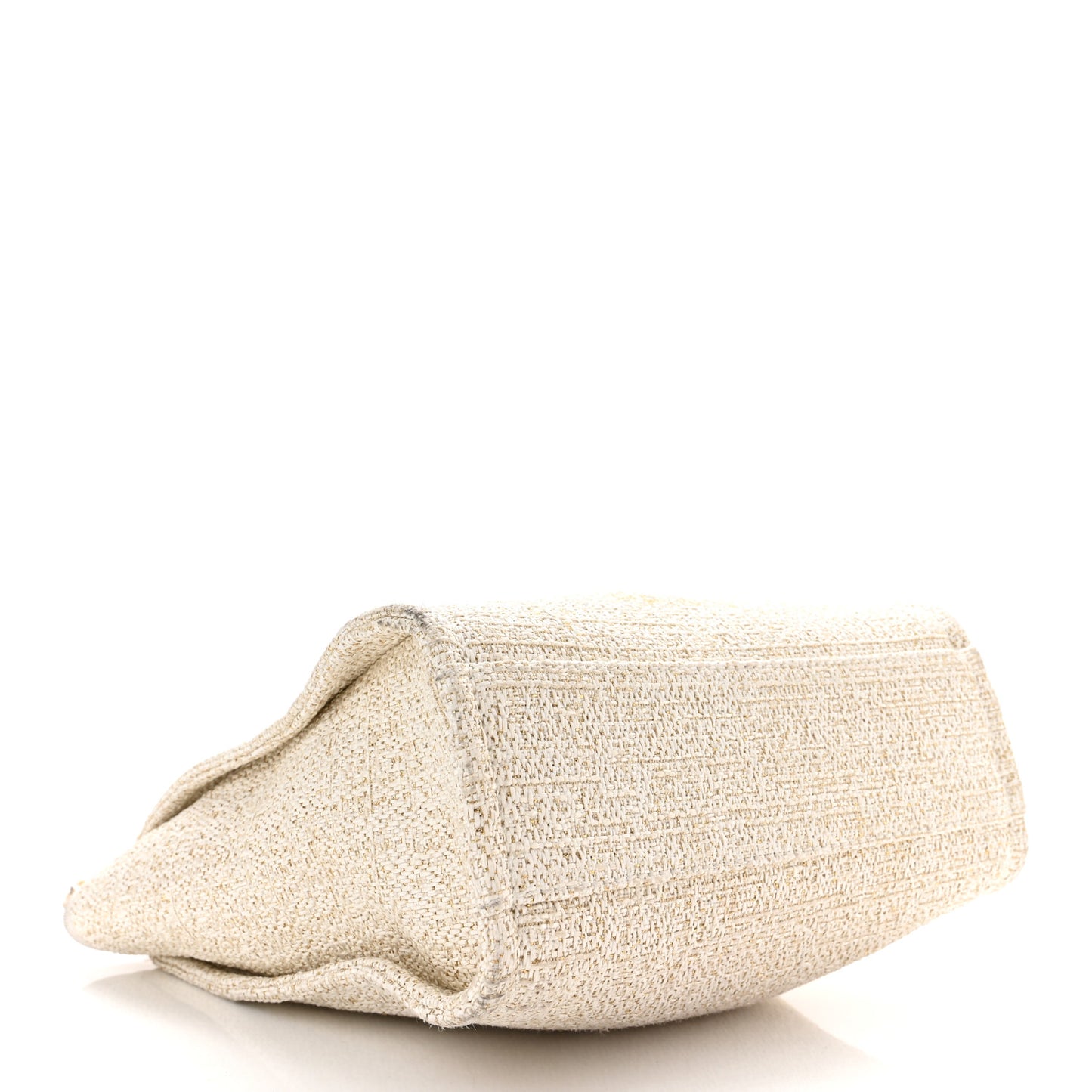 Lurex Boucle Mini Deauville Tote White