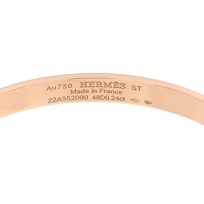 Hermes 18K Rose Gold Diamond PM Collier De Chien Bracelet ST 3 of 3