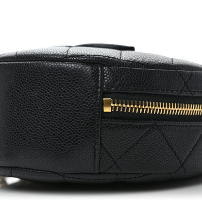 Chanel Caviar Quilted Small Round Vanity With Chain Black 9 of 9