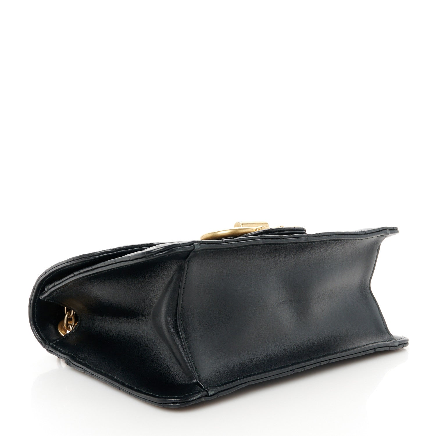Salvatore Ferragamo Calfskin Quilted Gancini Medium Flap Bag Black 4 of 10