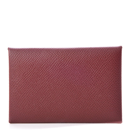Hermes Epsom Calvi Card Case Rouge Grenat 1 of 8