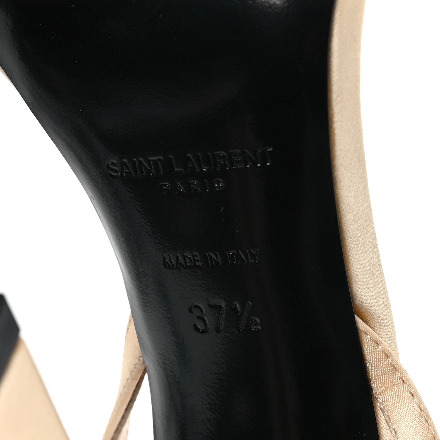 Saint Laurent Crepe Satin Crystal New Nuit 110 Sandals 37.5 Soft Nude 7 of 8